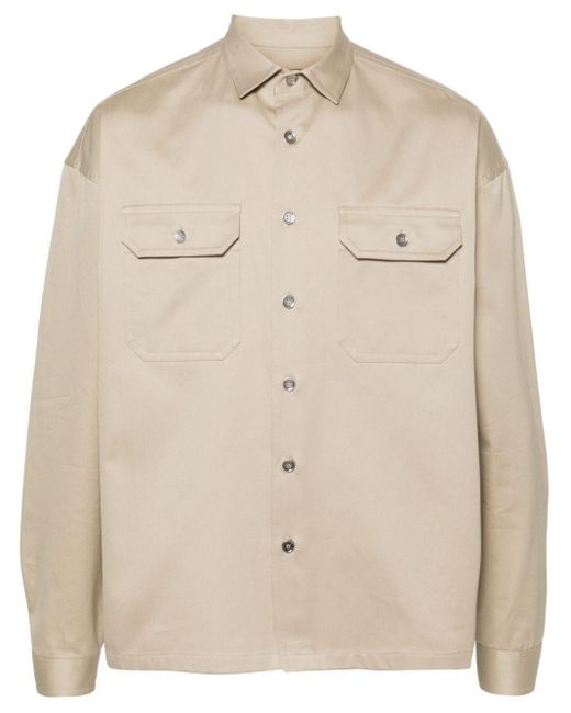 Prada Natural Twill-weave Cotton Shirt for men