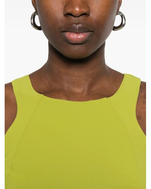 Patrizia Pepe Green Racer-Back Sleeveless Dress