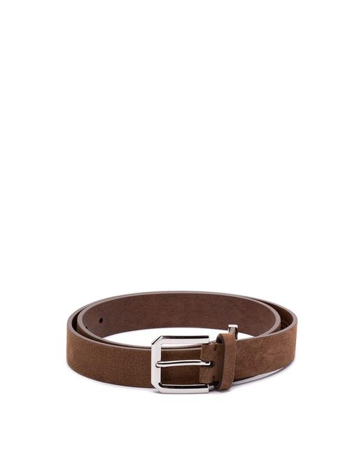 Brunello Cucinelli Brown Leather Belt for men