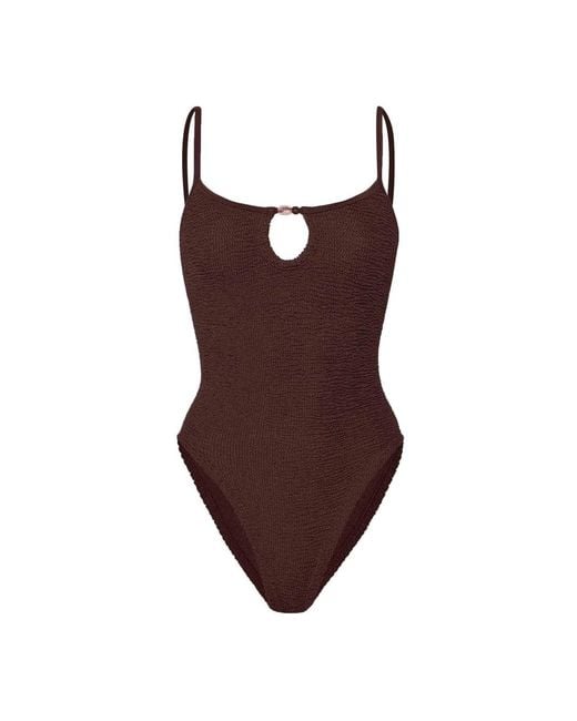 Hunza G Purple 'Mia' Beaded Swimwear