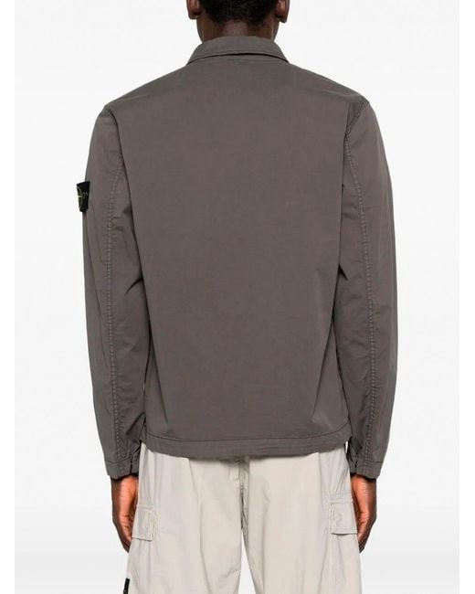 Stone Island Gray Garment Dyed Overshirt for men