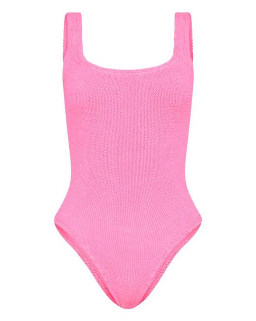 Hunza G Pink One-Piece Swimsuit With Ruffles