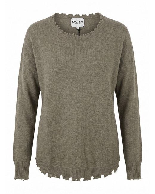Kujten Green 'Mela' Round Neck Sweater
