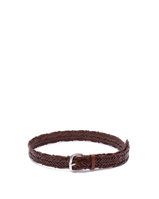 Orciani Brown `Masculine` Braided Sports Belt for men