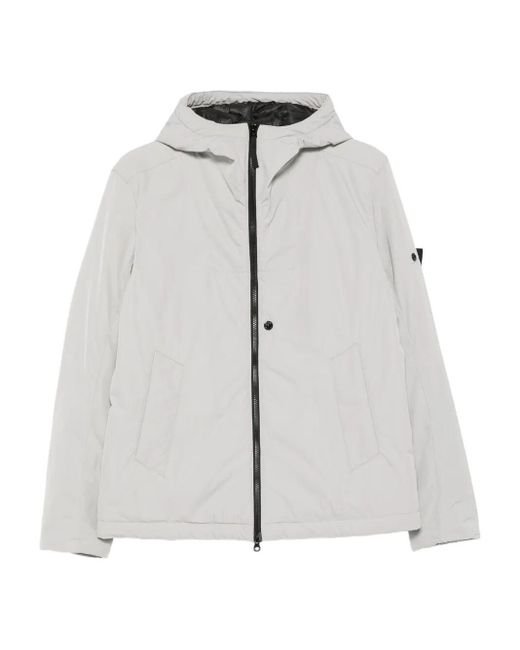 Stone Island Gray 4100047 Hooded Zip-Front Jacket for men