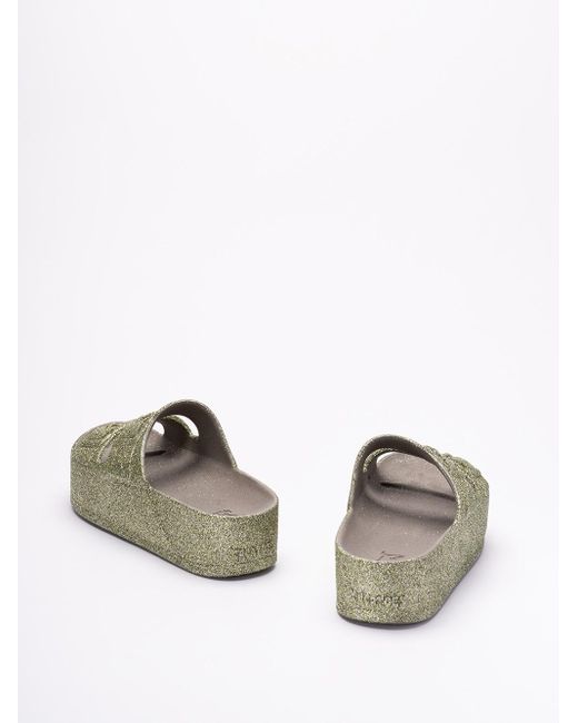 CACATOES Green Candy Scented And Sparkly Platform Sandals