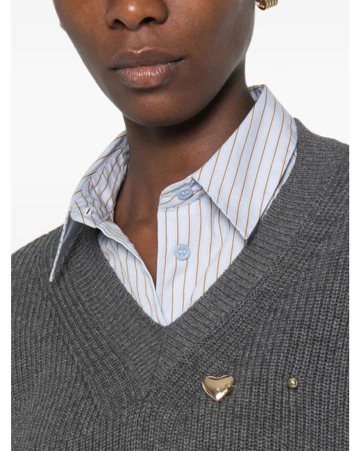 Twinset Gray Round Neck Sweater