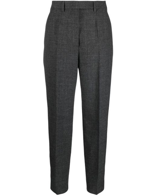 Prada Gray Virgin Wool Pressed-crease Tailored Trousers