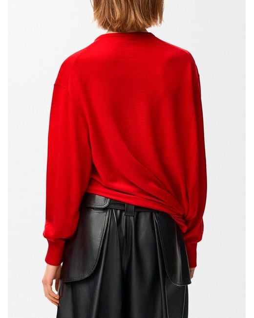 Loewe Red Draped Sweater