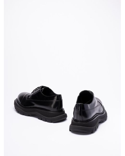 Alexander McQueen Black `Tread Slick` Lace-Up Shoes for men