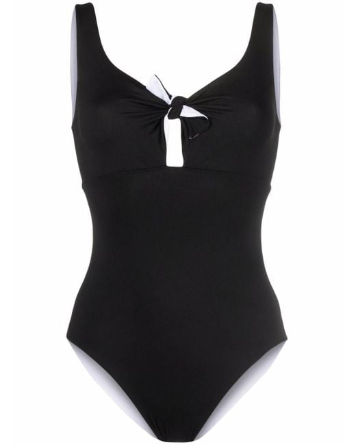 Fisico Black One-Piece Swimsuit With Knot