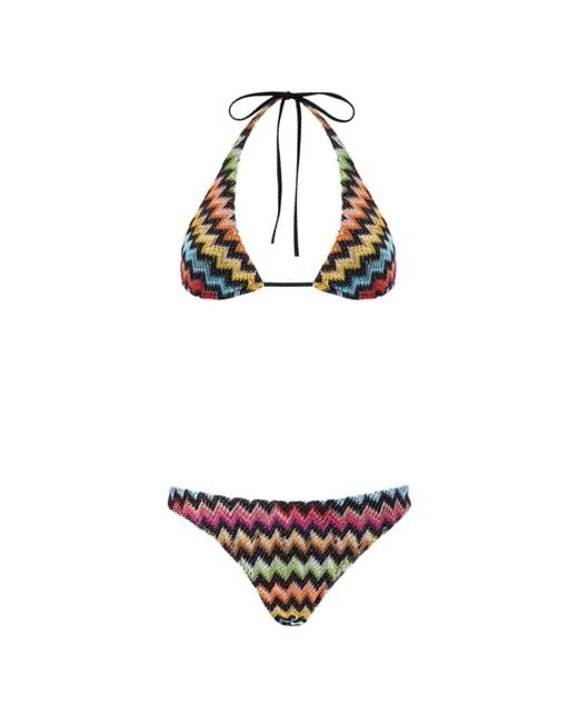 Missoni White Zigzag-Knit Bikini