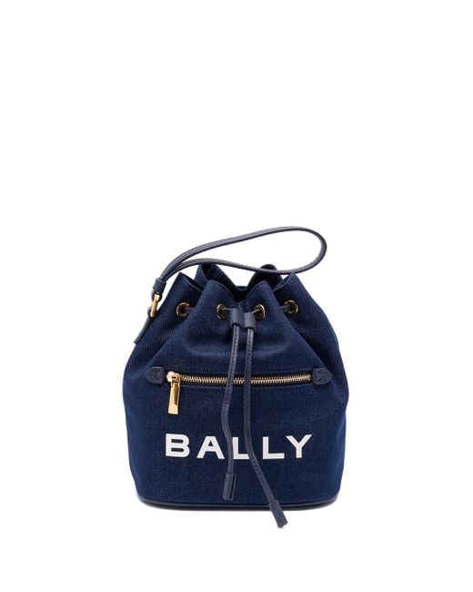 Bally Blue `Bar Spiro Eco` Mini Bucket Bag