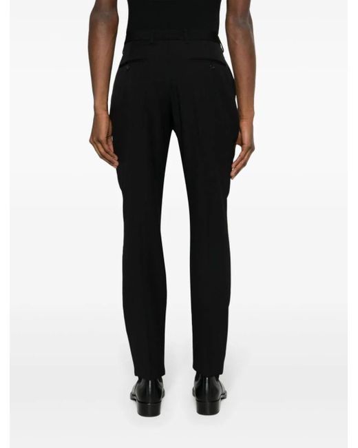 Pantaloni slim sartoriali di Saint Laurent in Black da Uomo