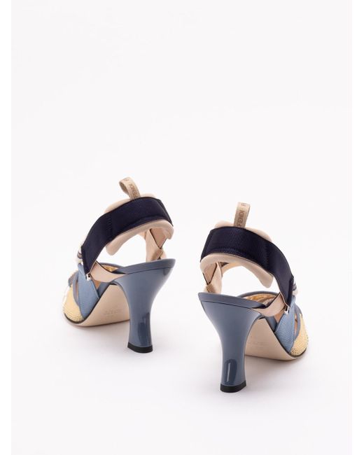 Fendi White 'Colibrã¬ Patchwork' Pumps With 'Ff' Embroidery