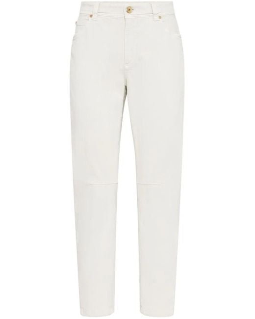 Brunello Cucinelli White Denim Trousers