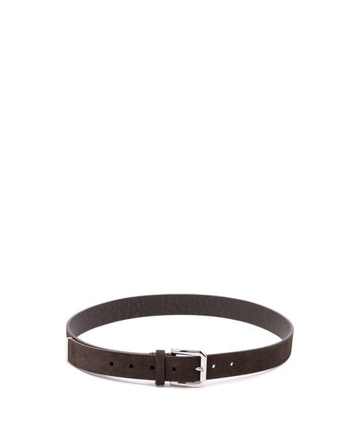 Brunello Cucinelli White Leather Belt for men