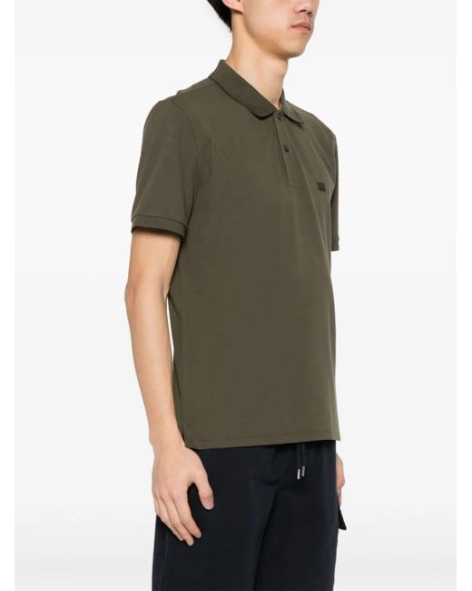 Regular Striped Collar Polo Shirt di C P Company in Green da Uomo