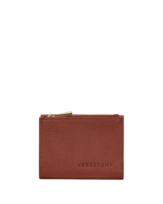 Longchamp Red 'Le Foulonné' Compact Wallet