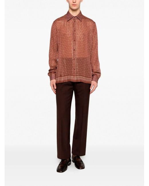 Valentino Garavani Pink 'Chamber' Long Sleeve Shirt for men