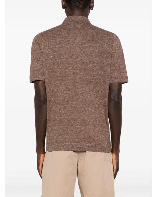 Brunello Cucinelli Brown Knit Polo for men