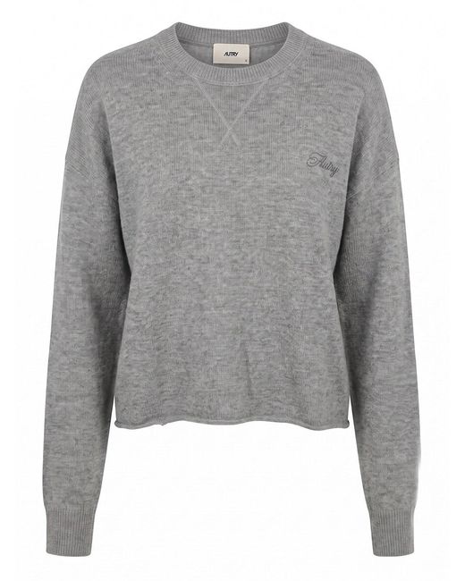 Autry Gray Round Neck Sweater