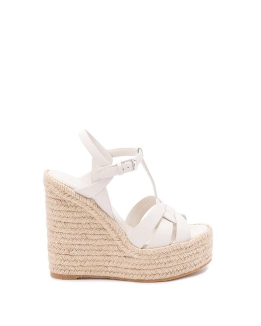 Saint Laurent Natural 'Tribute' Espadrilles Wedge