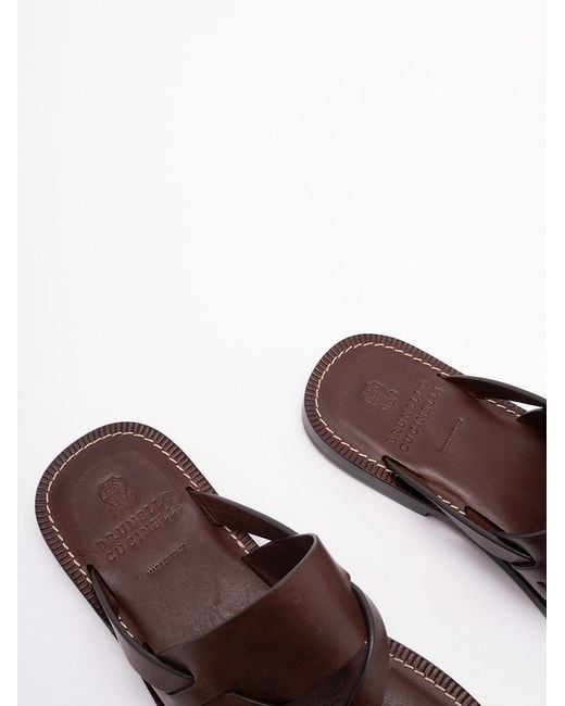 Brunello Cucinelli Brown Sandals for men