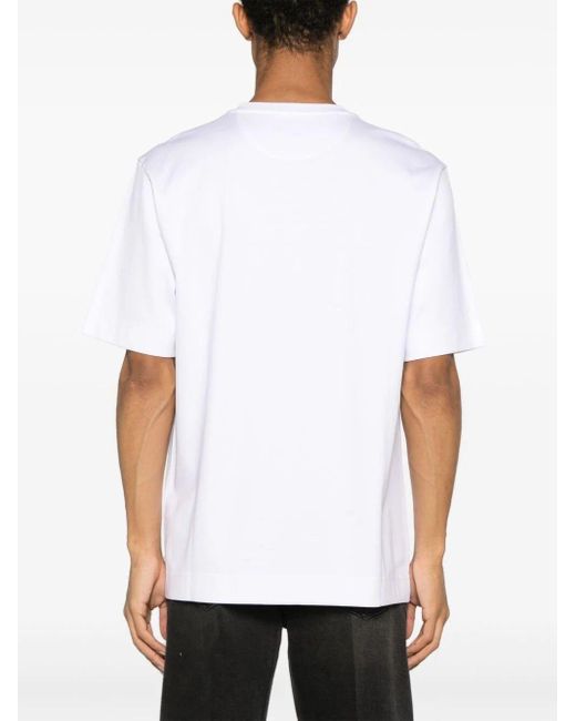 T-shirt Label con applicazione di Fendi in White da Uomo