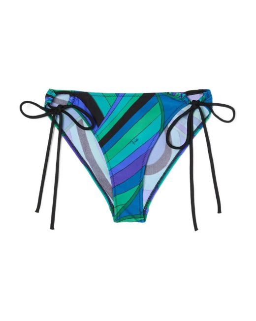 Emilio Pucci Blue Iride-Print Bikini Bottom
