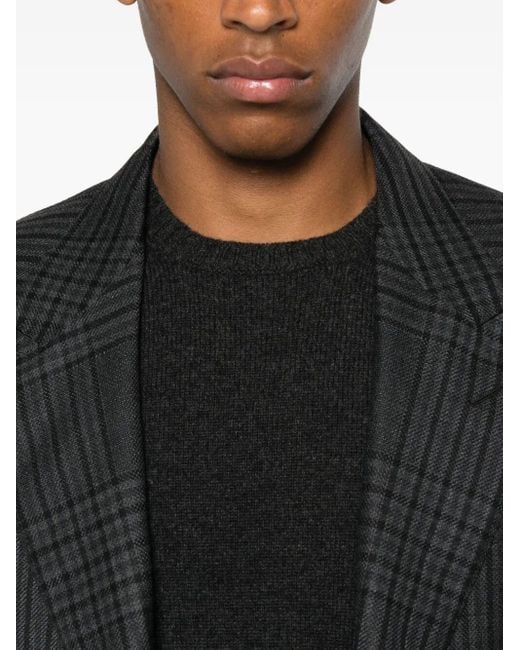 Drumohr Black Long Sleeve Crew-Neck Sweater for men
