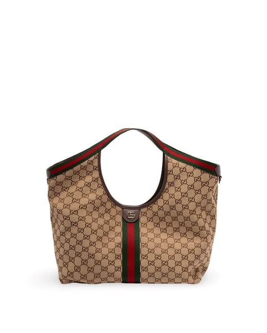 Gucci Brown 'Ophidia' Tote Bag