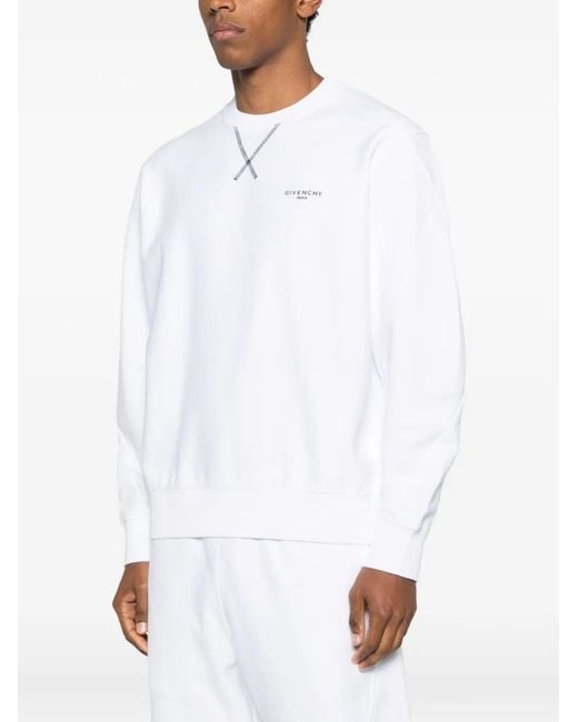 Givenchy White Logo Cotton Hoodie for men