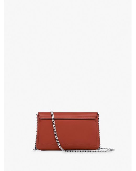 Longchamp Red `Roseau Box` Small Clutch Bag