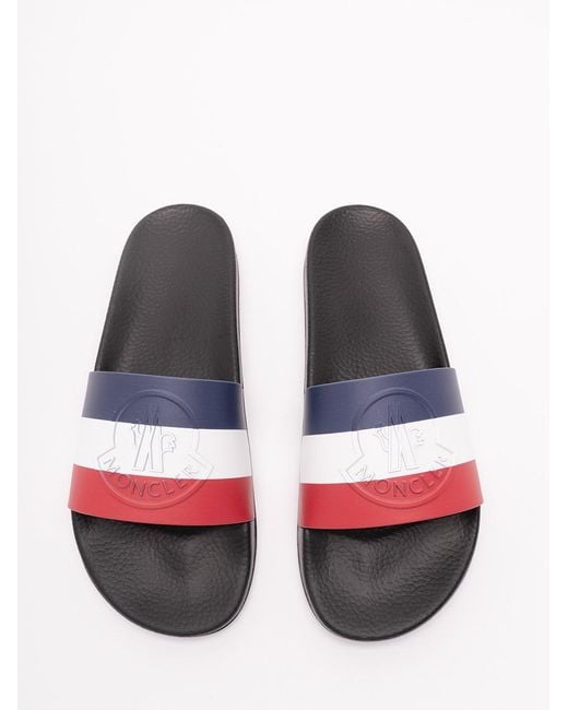 Moncler White 'Basile' Slides Shoes for men