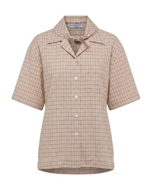 Prada Natural Madras Print Shirt