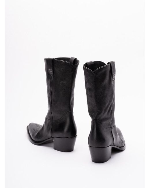 Prada Black 'Cowboy' Boots