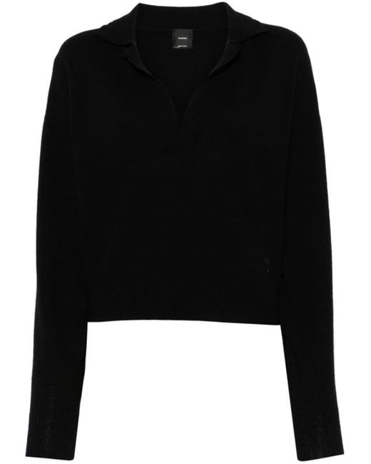 Pinko Black Evanescente Wool And Cashmere Sweater