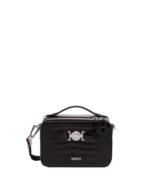 Versace Small Leather Crossbody Bag in Black for Men Lyst