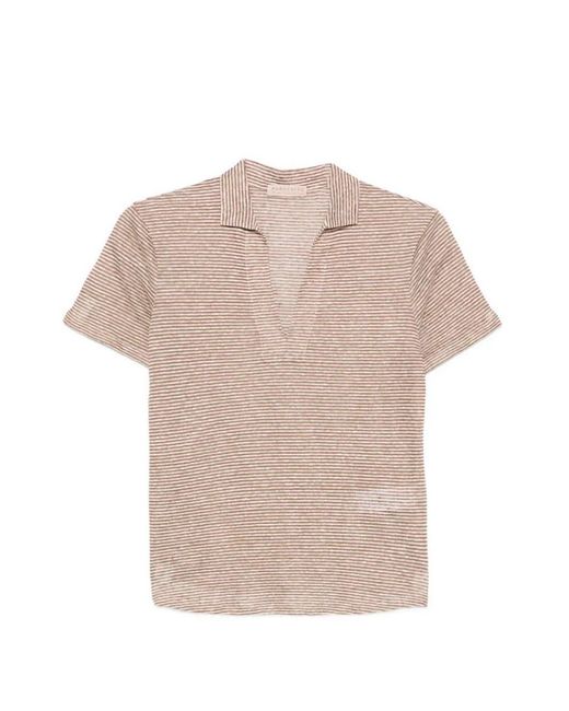 Purotatto White Short Sleeve Polo Blouse