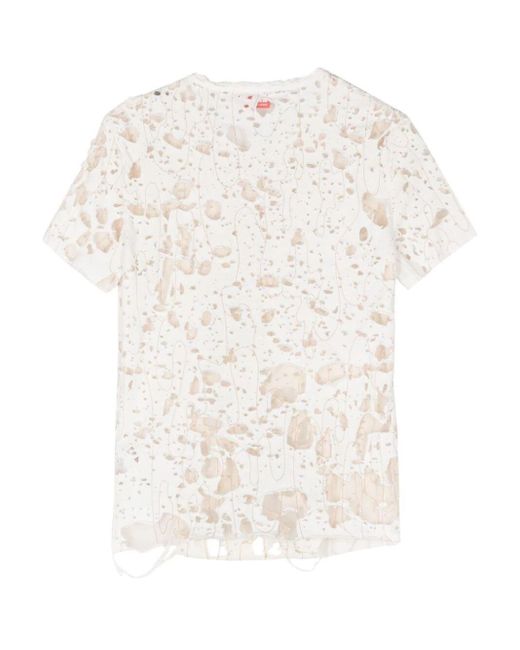 T-shirt effetto consumato t-uncyna di DIESEL in White