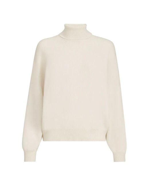 Brunello Cucinelli White Cashmere Turtleneck