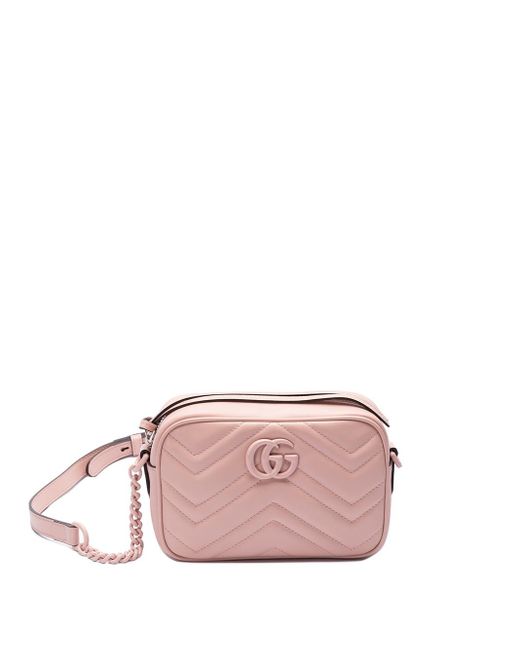 Gucci Pink `Gg Marmont` Shoulder Bag