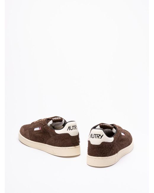 Autry Brown `Flat` Low-Top Sneakers for men