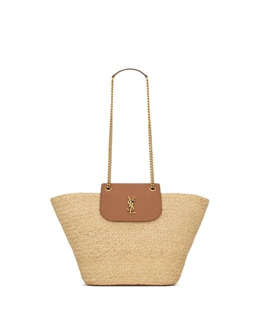 Saint Laurent Natural 'Manon' Raffia Bag