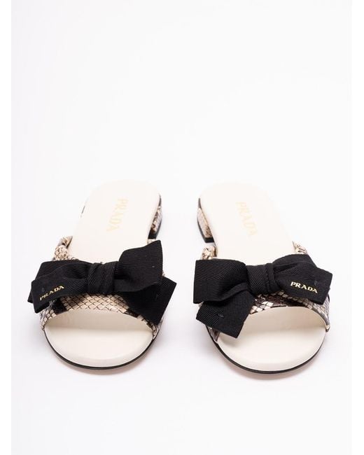 Prada White Ayers Slides