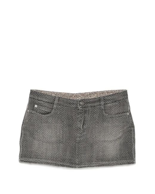 Ermanno Scervino Gray Denim Skirt
