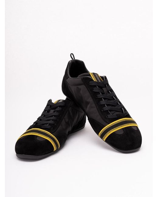 Fendi Black 'Crosta' Sneakers for men