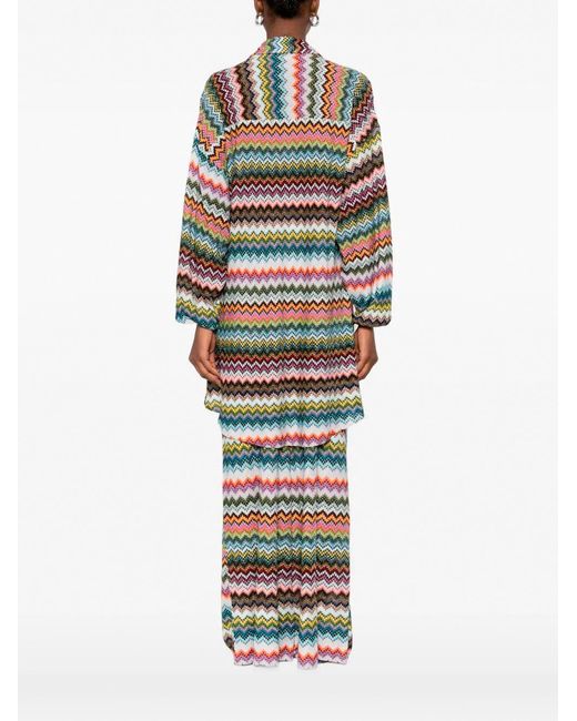 Missoni White Zigzag Buttoned Top