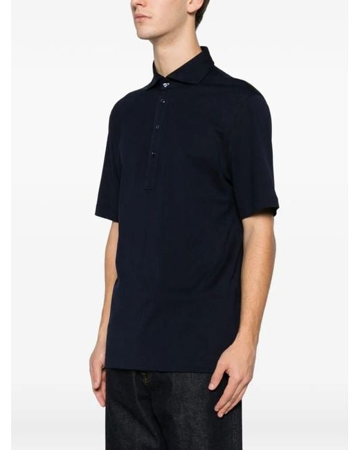 Brunello Cucinelli Black Short Sleeve Polo for men